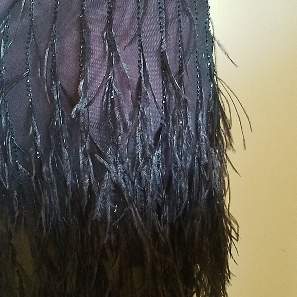 BCBGMAXAZRIA  Y2K PURPLR FEATHER SEQUIN DRESS SM - Picture 8 of 8